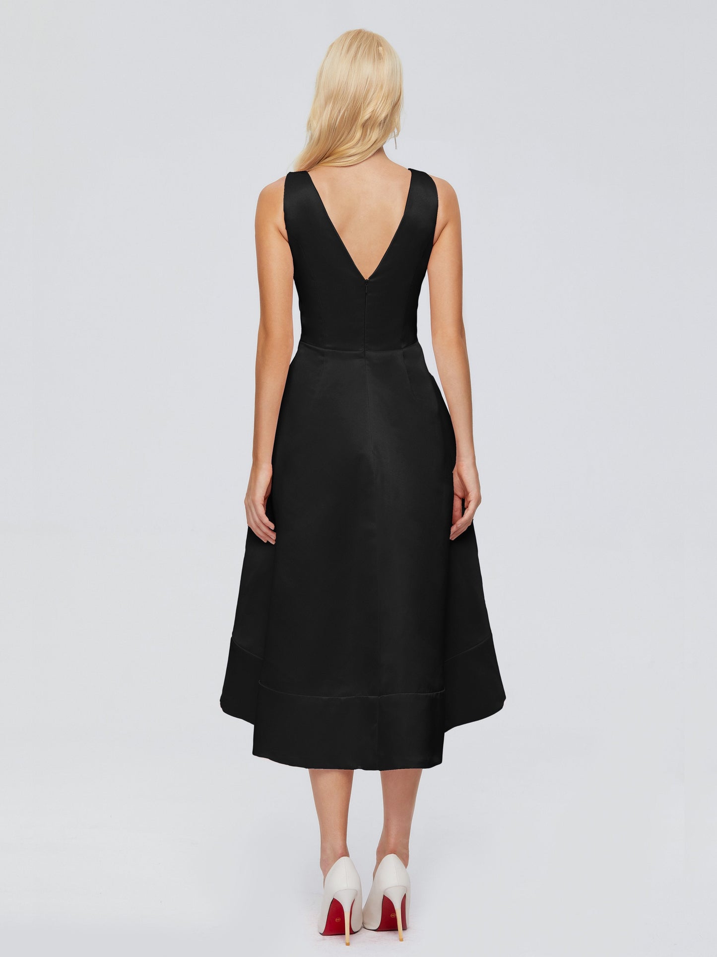 Ashley Straps Knee-length Satin Bridesmaid Dress