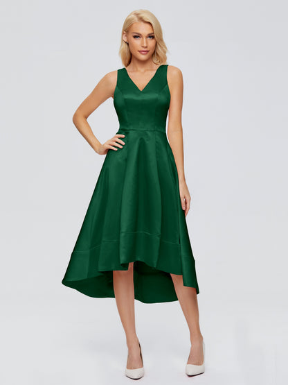 Ashley Straps Knee-length Satin Bridesmaid Dress