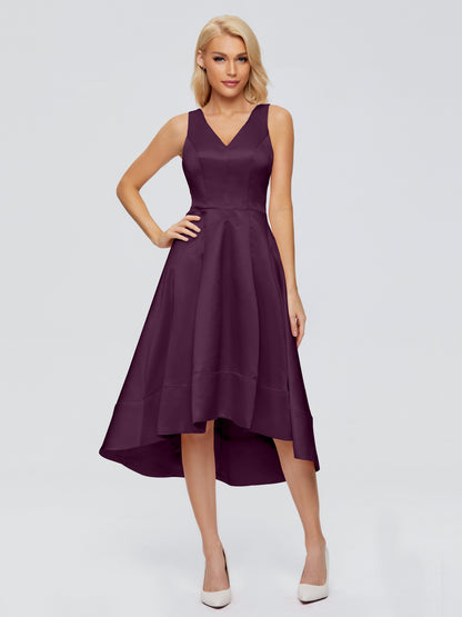 Ashley Straps Knee-length Satin Bridesmaid Dress