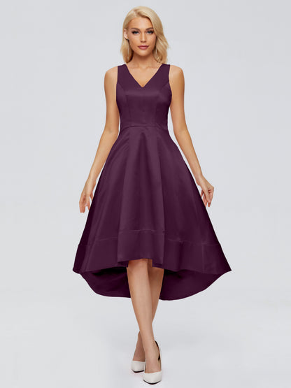 Ashley Straps Knee-length Satin Bridesmaid Dress