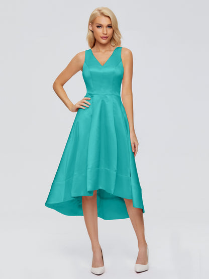 Ashley Straps Knee-length Satin Bridesmaid Dress