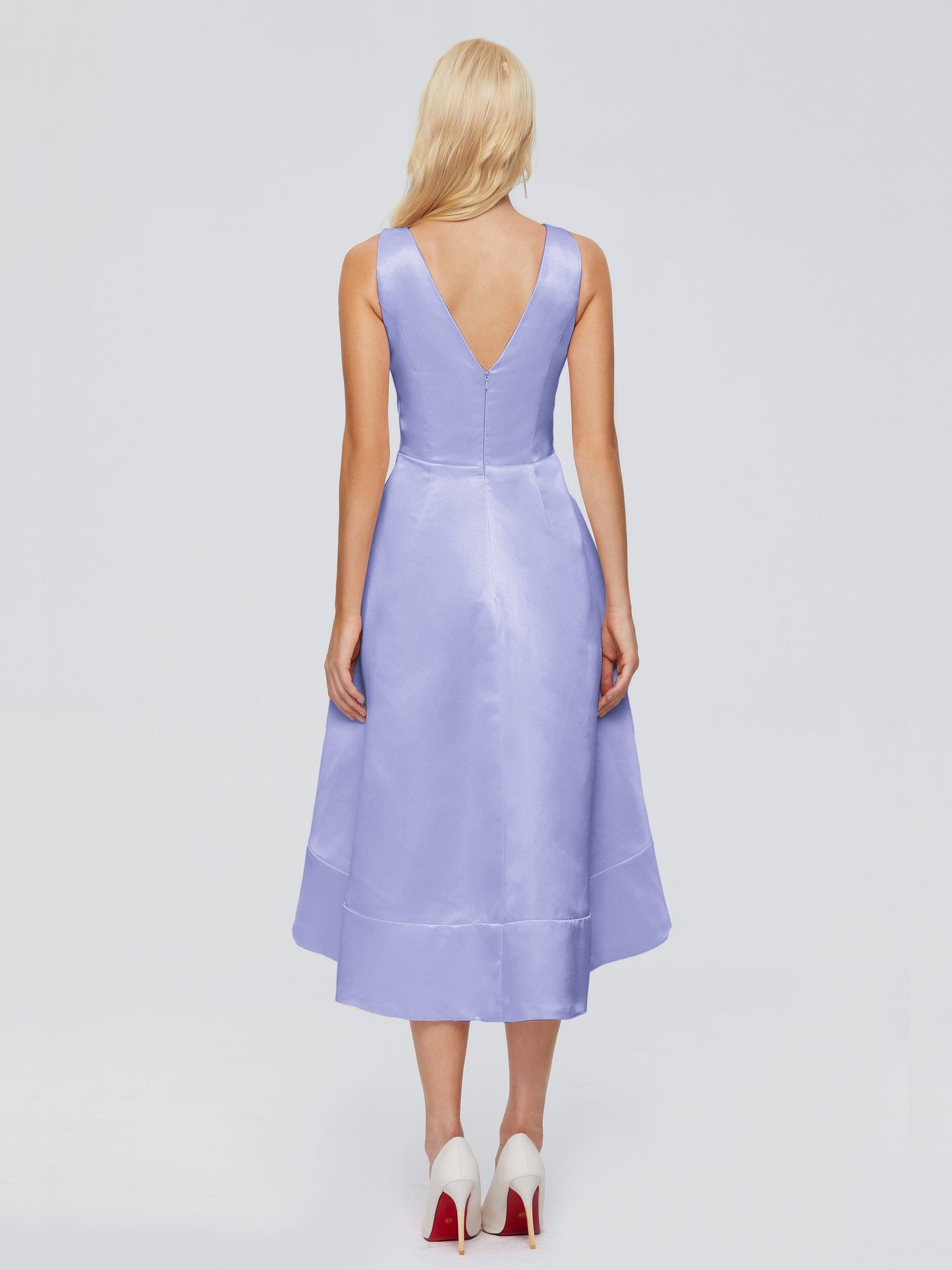 Ashley Straps Knee-length Satin Bridesmaid Dress