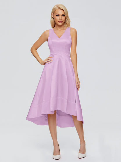 Ashley Straps Knee-length Satin Bridesmaid Dress