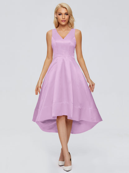 Ashley Straps Knee-length Satin Bridesmaid Dress