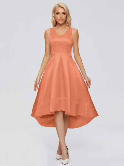Ashley Straps Knee-length Satin Bridesmaid Dress