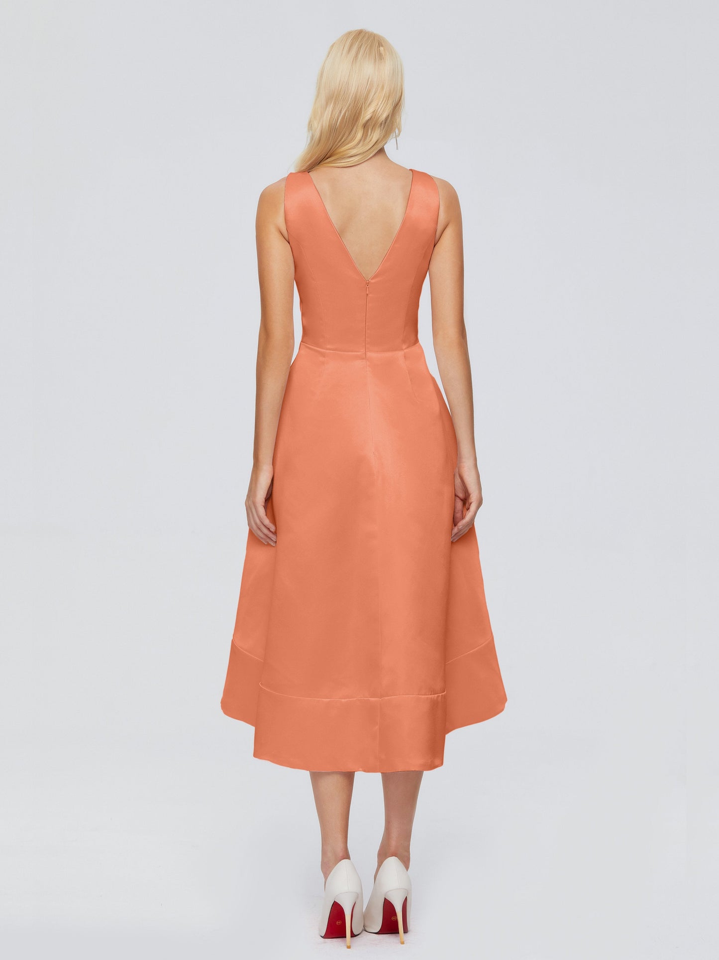 Ashley Straps Knee-length Satin Bridesmaid Dress