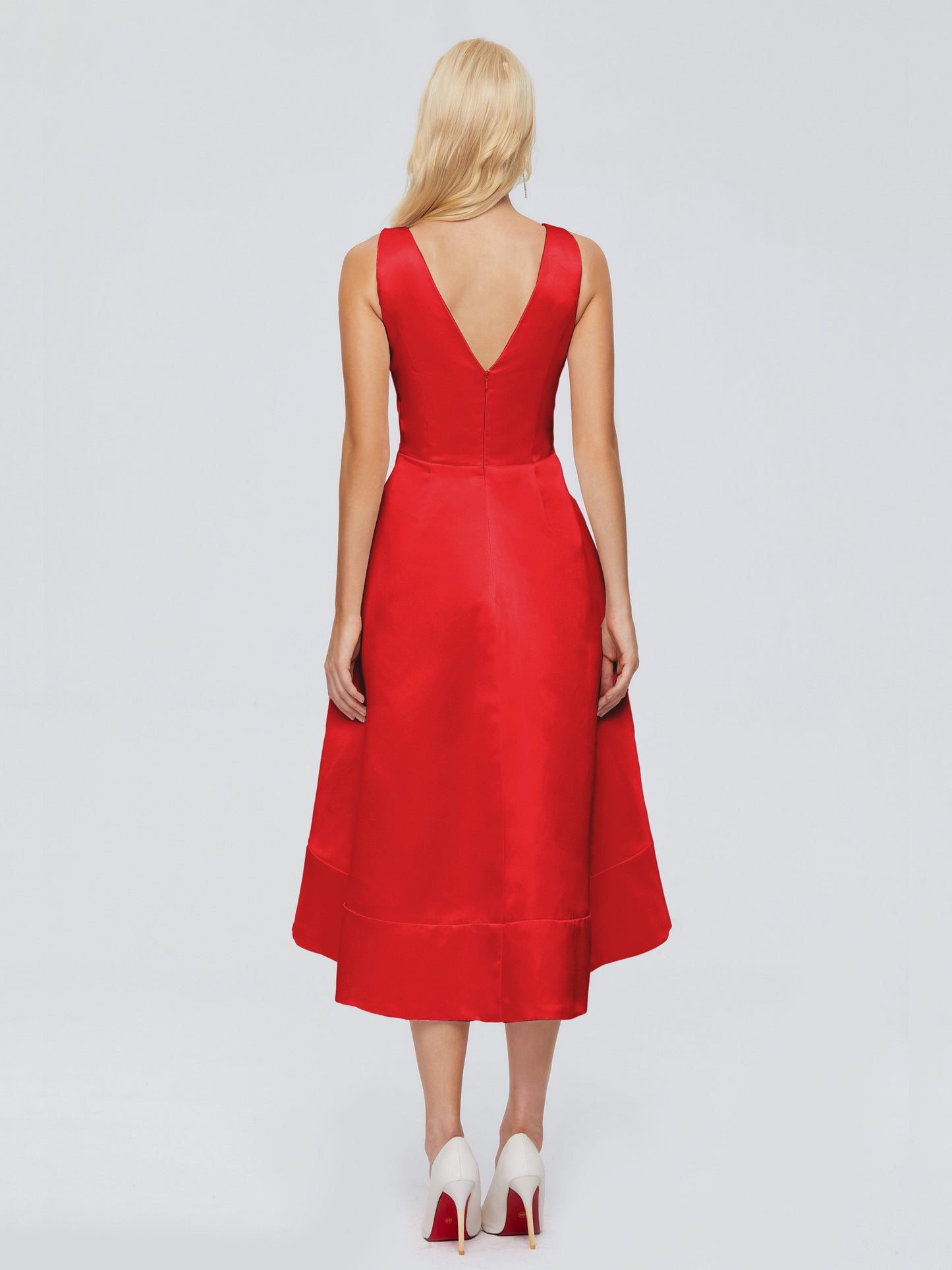 Ashley Straps Knee-length Satin Bridesmaid Dress