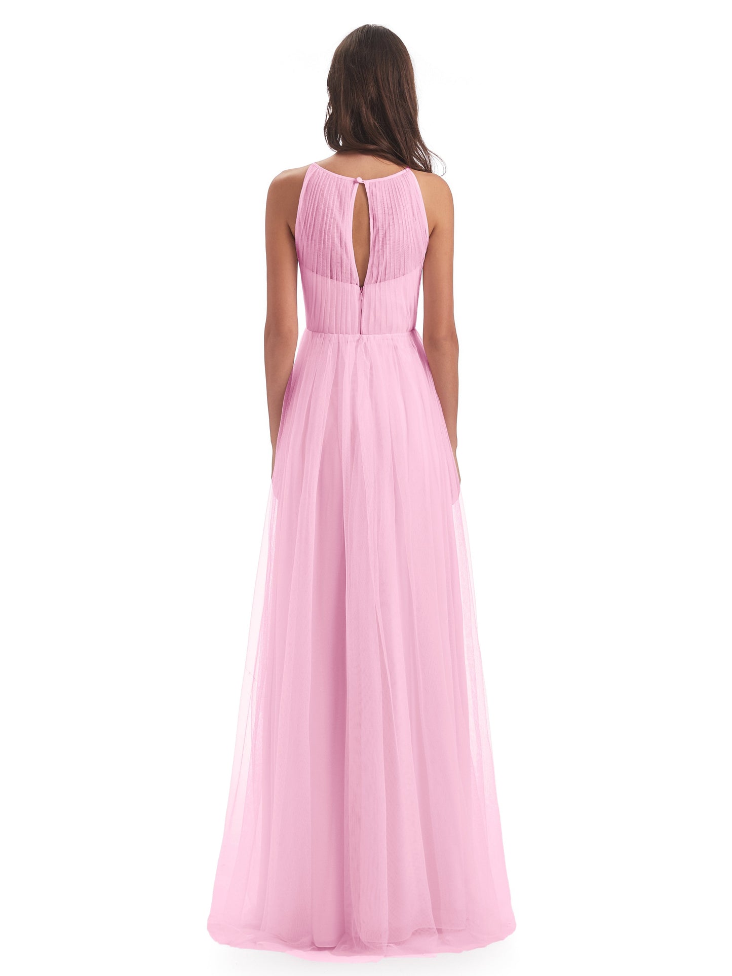 Carla Floor Length Halter Tulle Bridesmaid Dresses