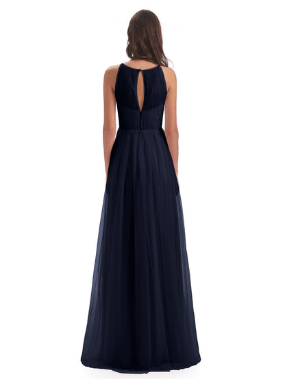 Carla Floor Length Halter Tulle Bridesmaid Dresses