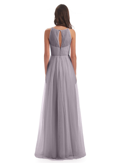 Carla Floor Length Halter Tulle Bridesmaid Dresses