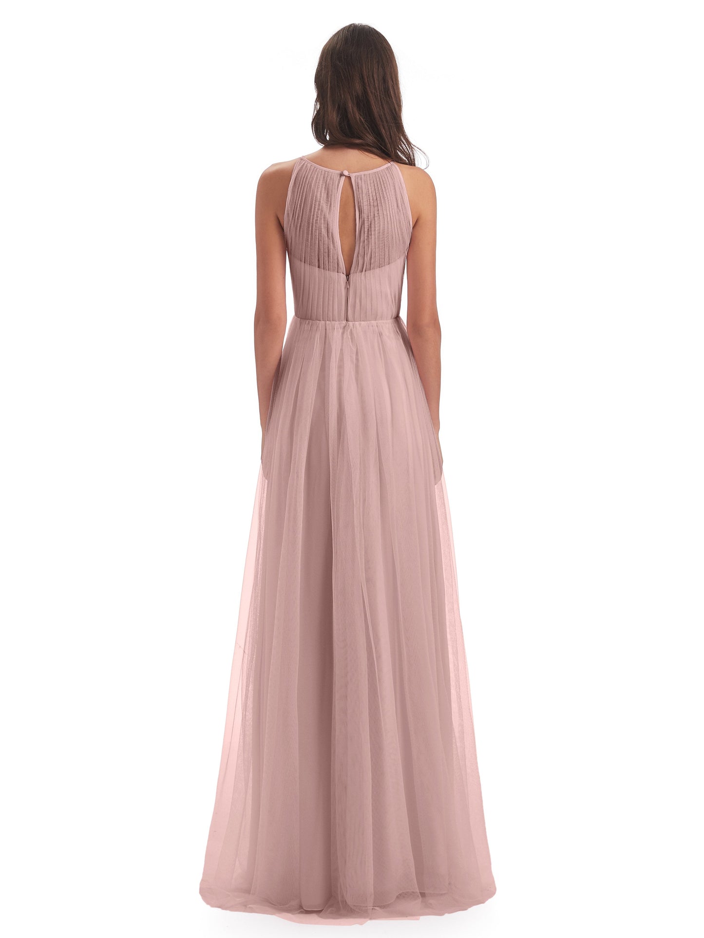 Carla Floor Length Halter Tulle Bridesmaid Dresses