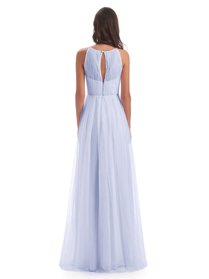 Carla Floor Length Halter Tulle Bridesmaid Dresses