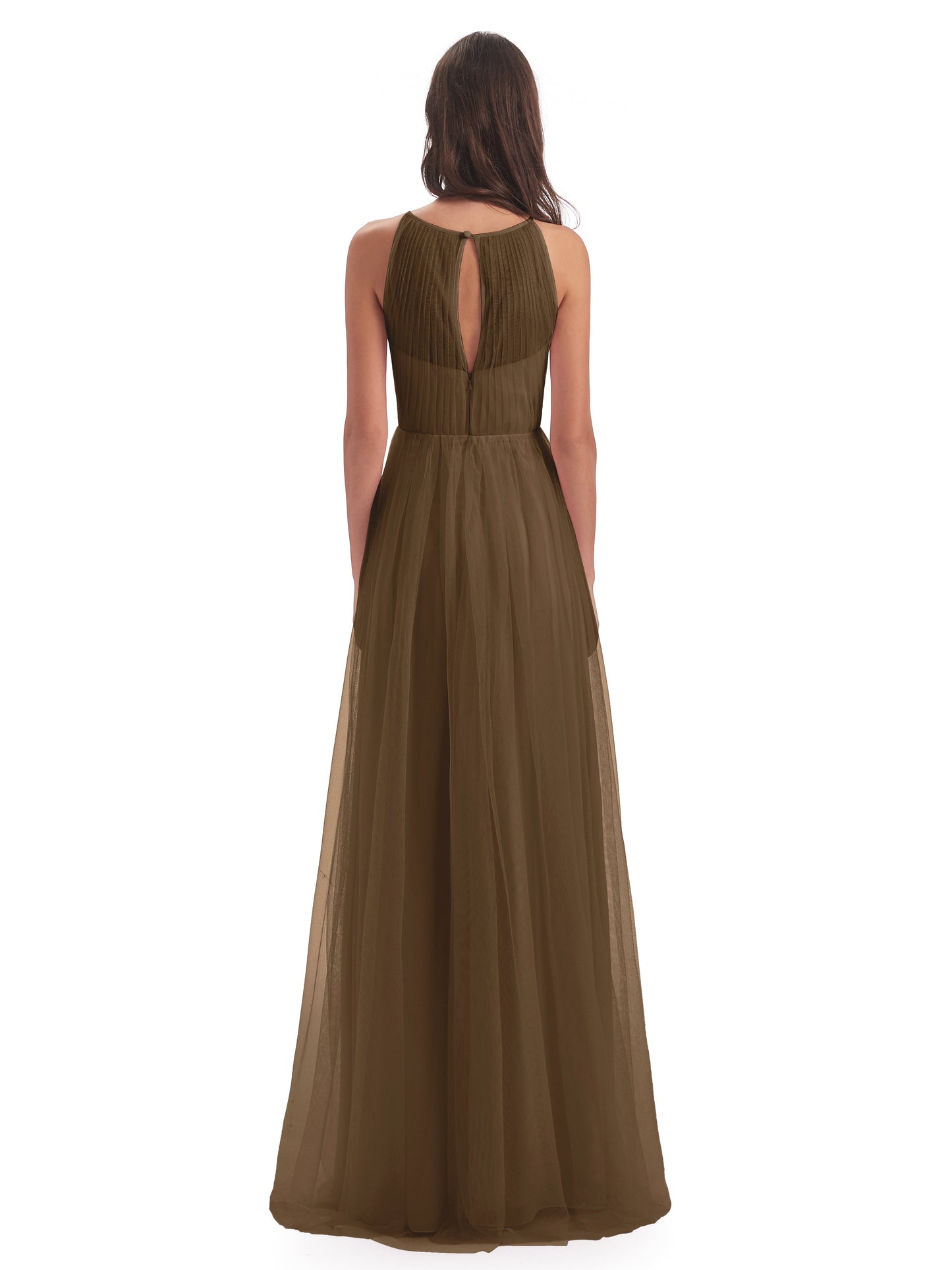 Carla Floor Length Halter Tulle Bridesmaid Dresses