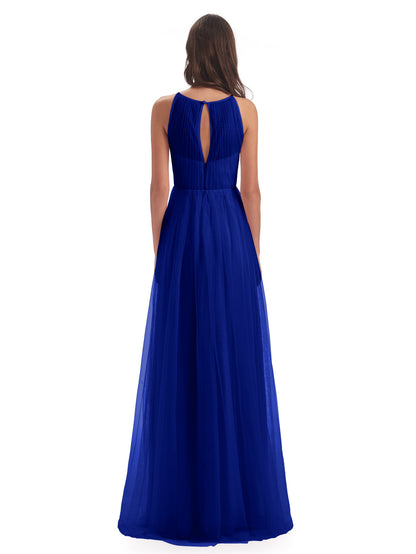Carla Floor Length Halter Tulle Bridesmaid Dresses