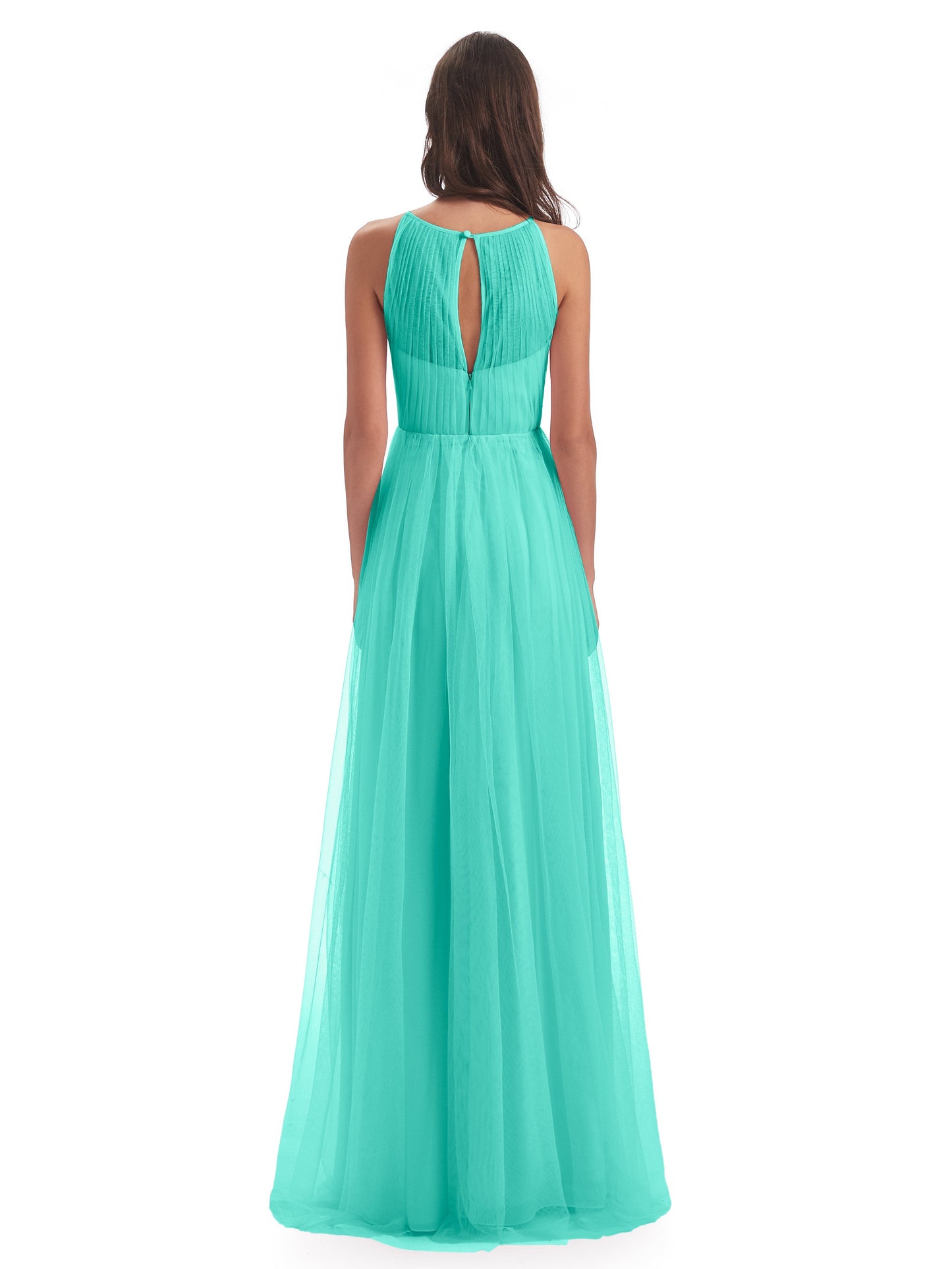 Carla Floor Length Halter Tulle Bridesmaid Dresses