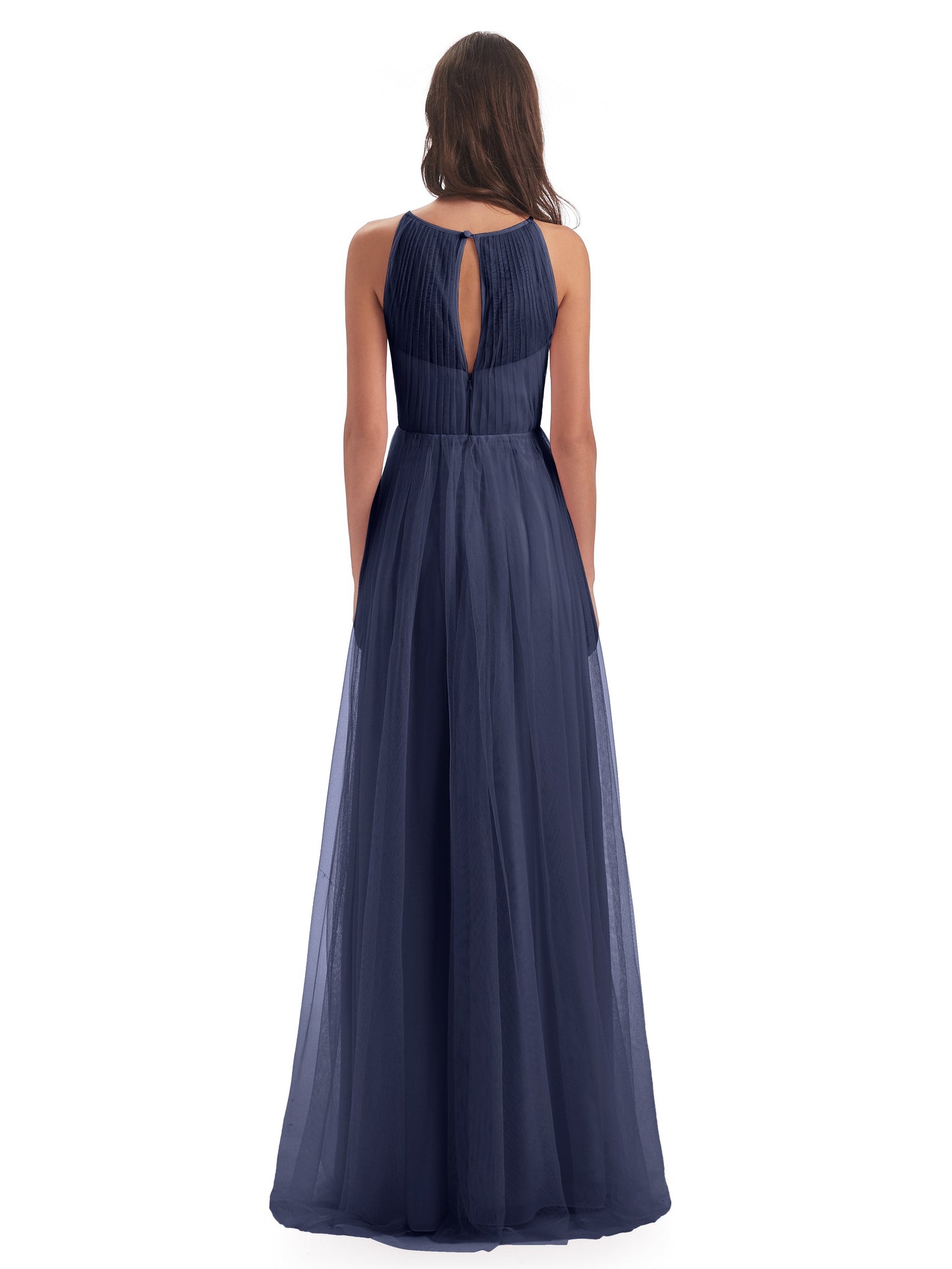 Carla Floor Length Halter Tulle Bridesmaid Dresses