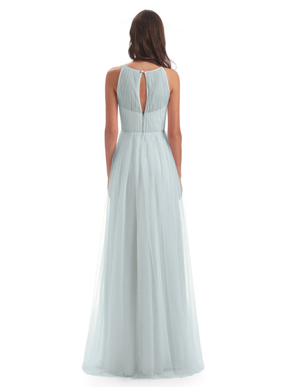 Carla Floor Length Halter Tulle Bridesmaid Dresses