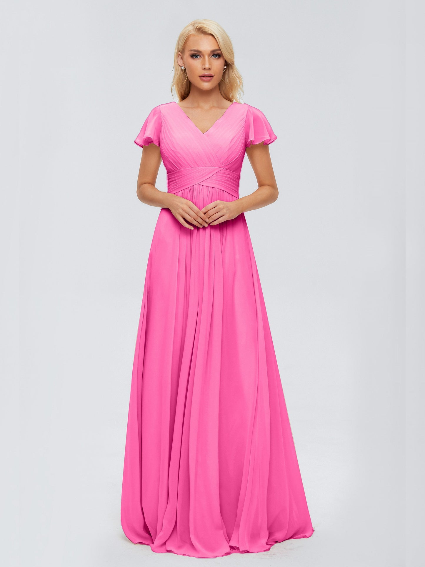 Charlie A-line V Neck Chiffon Bridesmaid Dresses