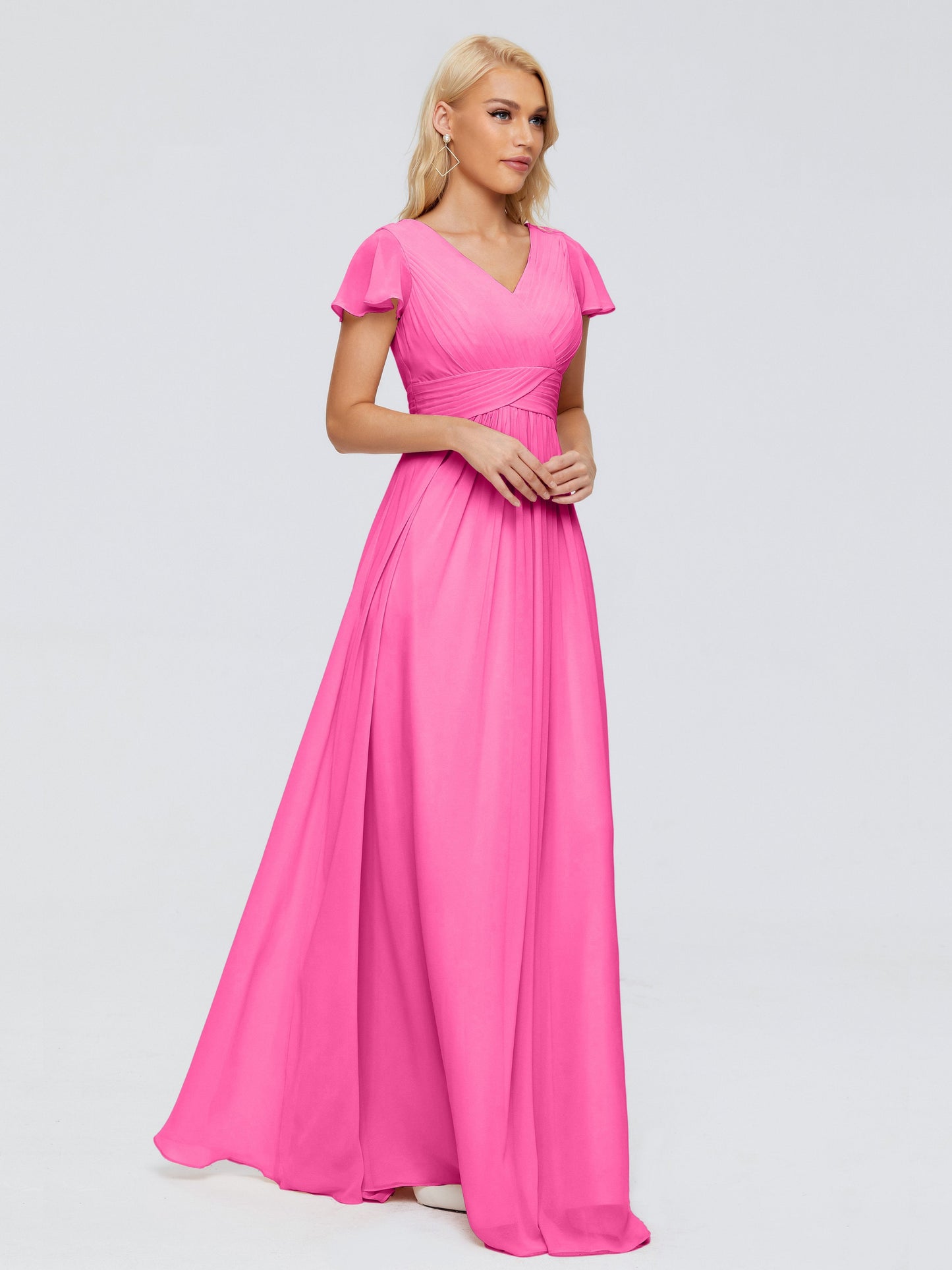 Charlie A-line V Neck Chiffon Bridesmaid Dresses