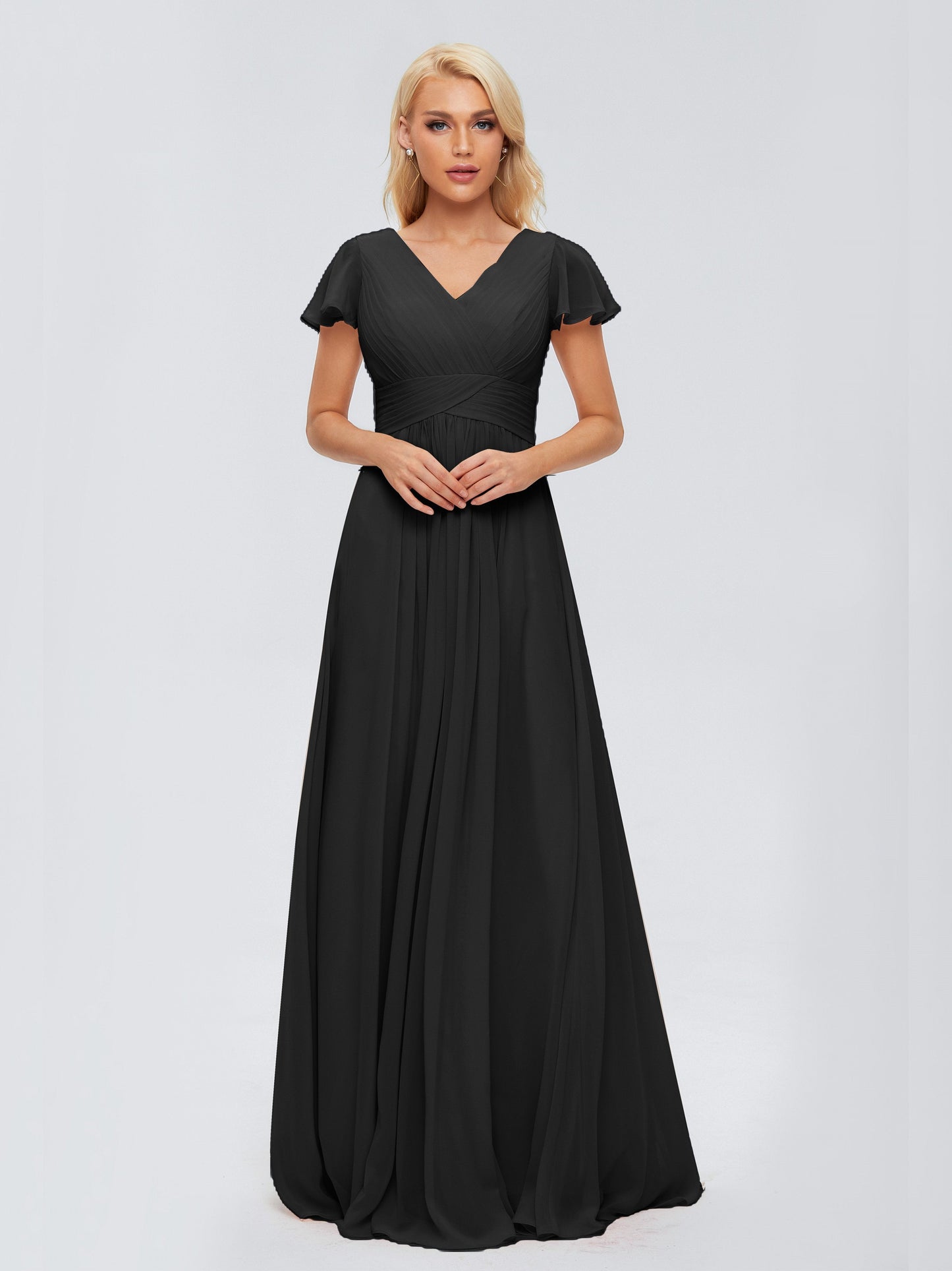 Charlie A-line V Neck Chiffon Bridesmaid Dresses