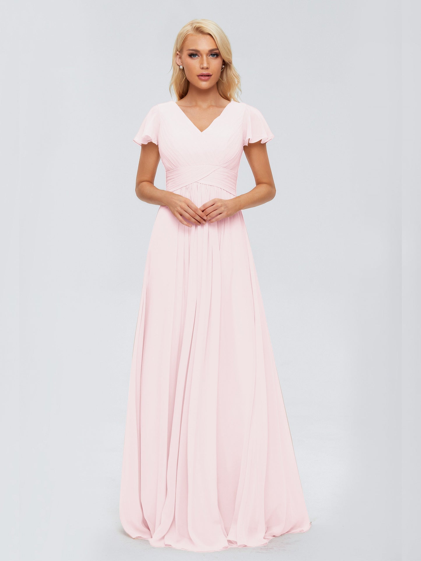 Charlie A-line V Neck Chiffon Bridesmaid Dresses