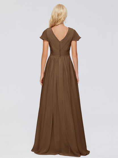 Charlie A-line V Neck Chiffon Bridesmaid Dresses