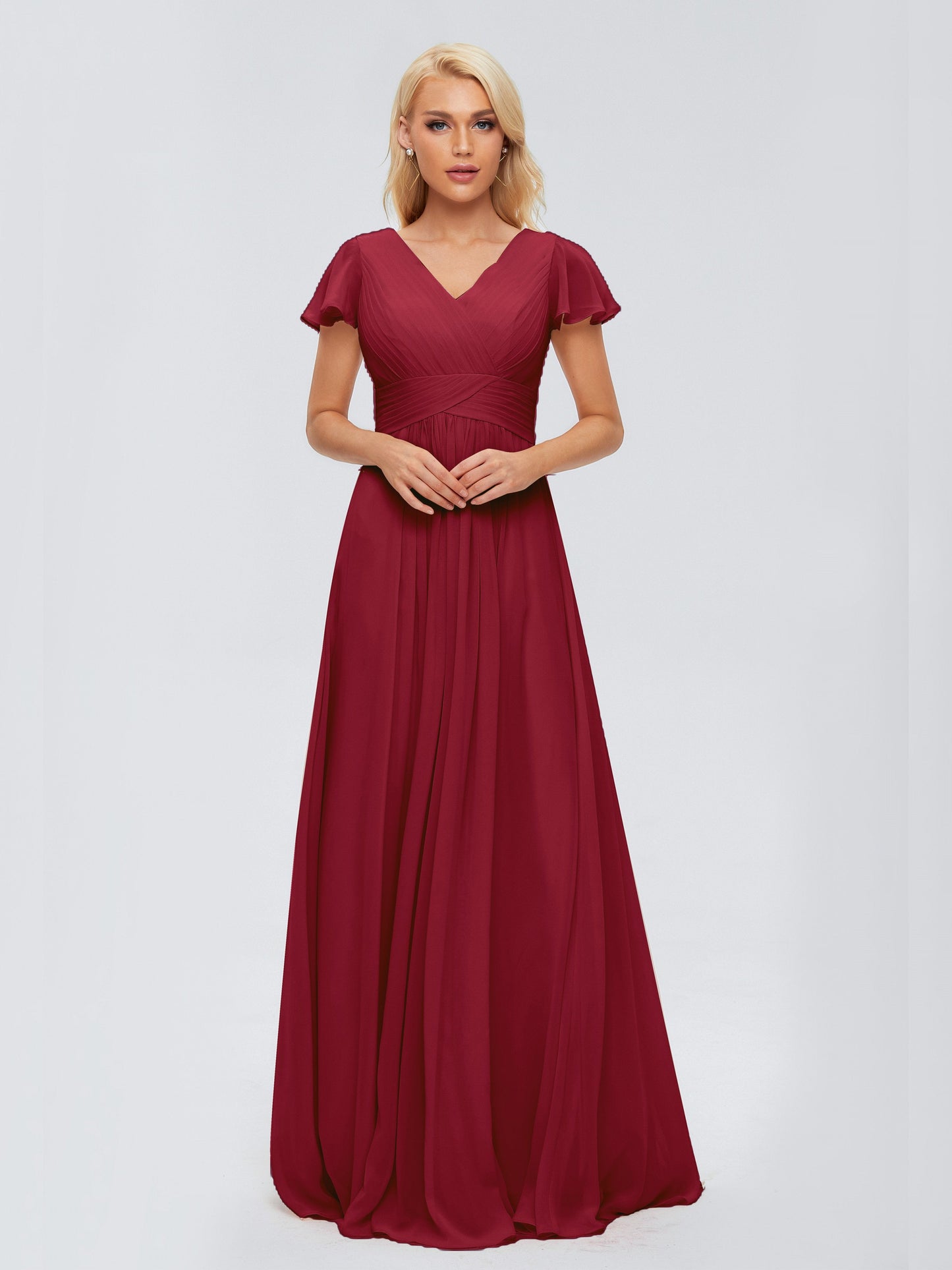 Charlie A-line V Neck Chiffon Bridesmaid Dresses