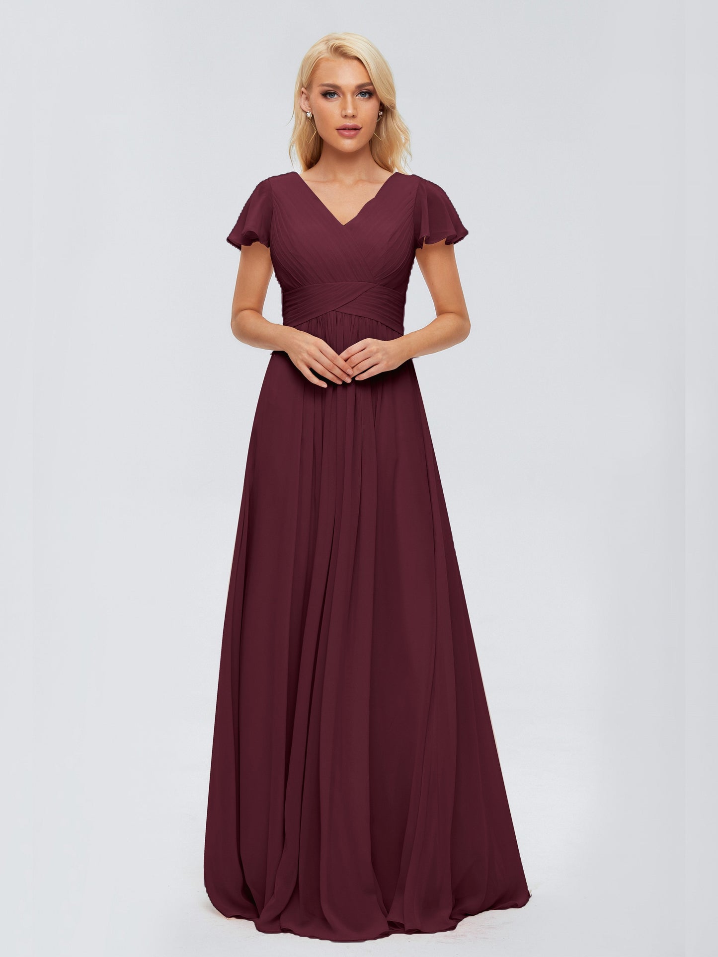 Charlie A-line V Neck Chiffon Bridesmaid Dresses