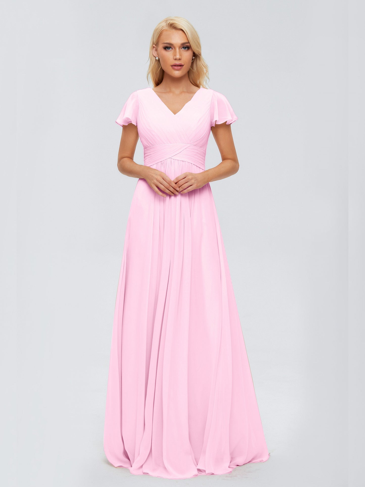 Charlie A-line V Neck Chiffon Bridesmaid Dresses