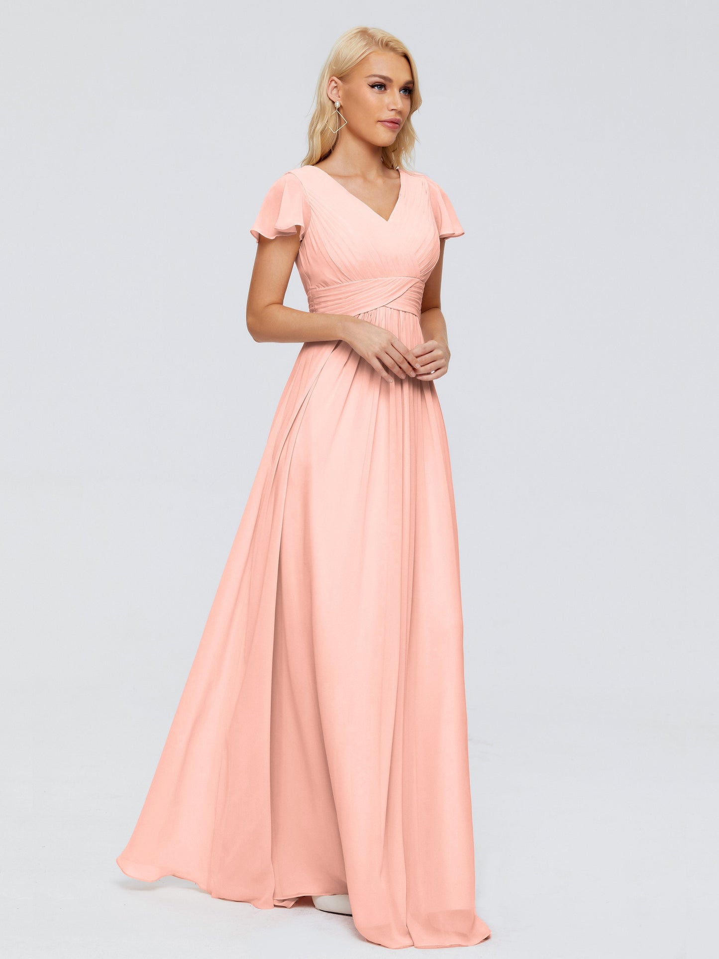 Charlie A-line V Neck Chiffon Bridesmaid Dresses