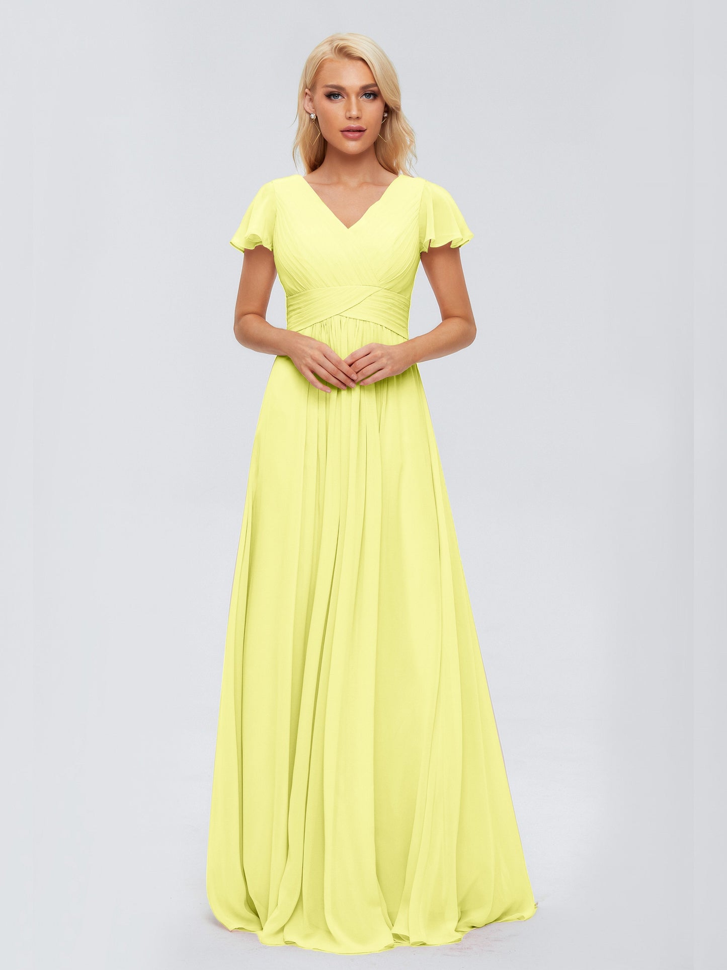 Charlie A-line V Neck Chiffon Bridesmaid Dresses