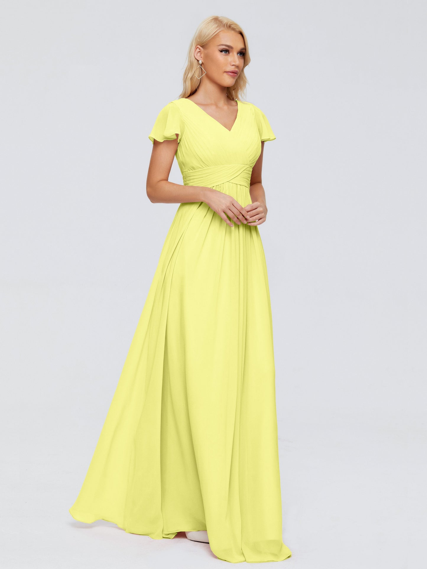 Charlie A-line V Neck Chiffon Bridesmaid Dresses