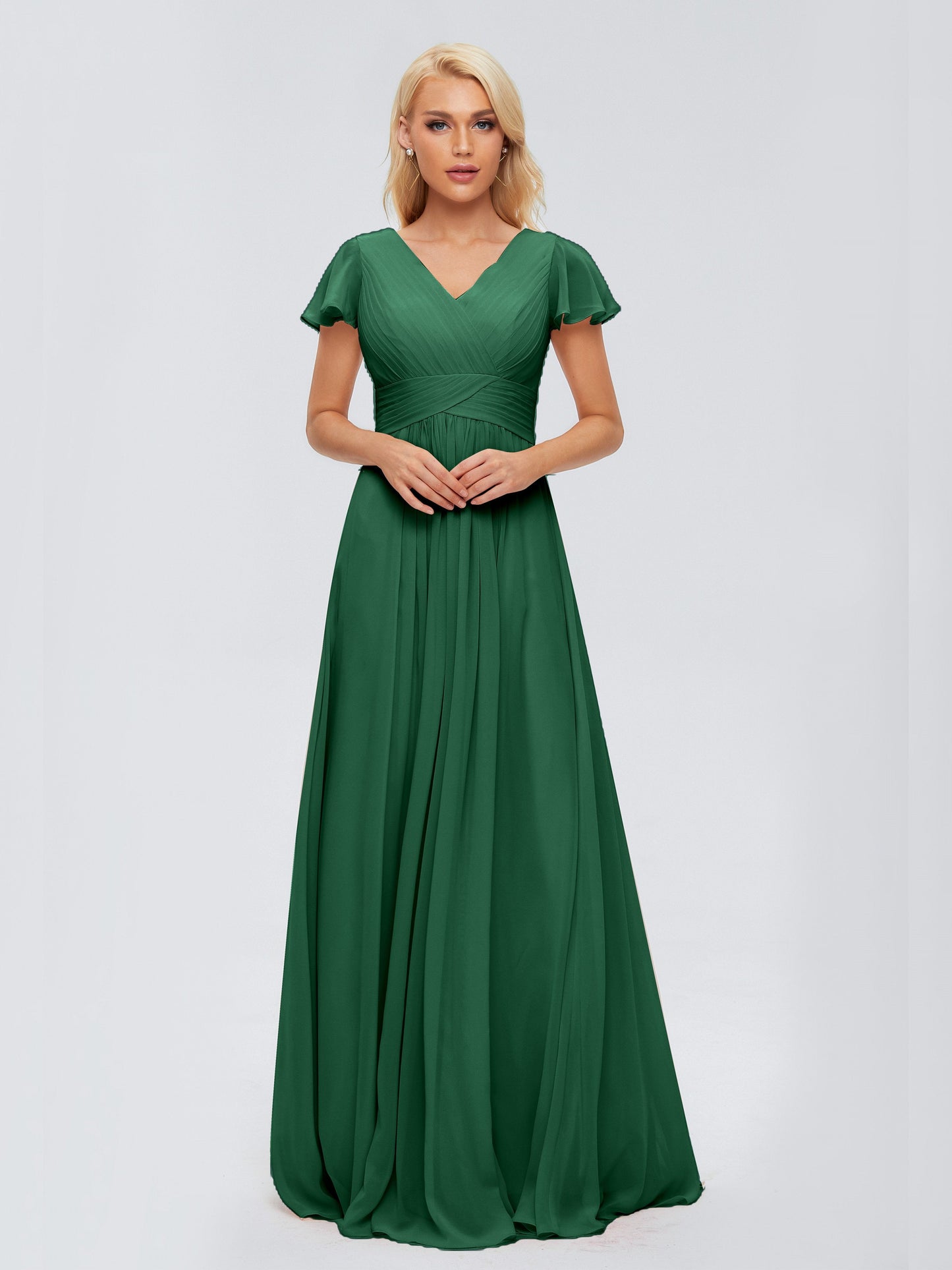 Charlie A-line V Neck Chiffon Bridesmaid Dresses