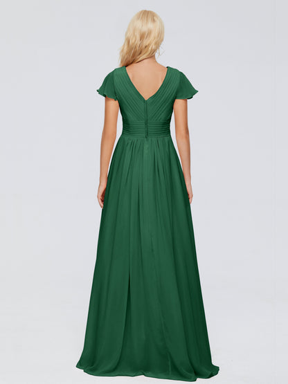 Charlie A-line V Neck Chiffon Bridesmaid Dresses