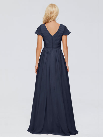 Charlie A-line V Neck Chiffon Bridesmaid Dresses