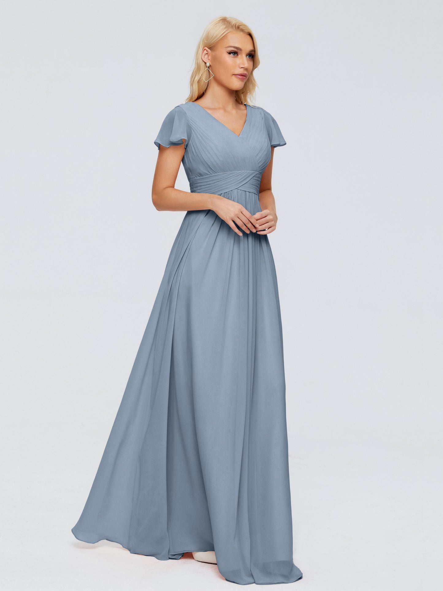 Charlie A-line V Neck Chiffon Bridesmaid Dresses