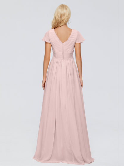 Charlie A-line V Neck Chiffon Bridesmaid Dresses