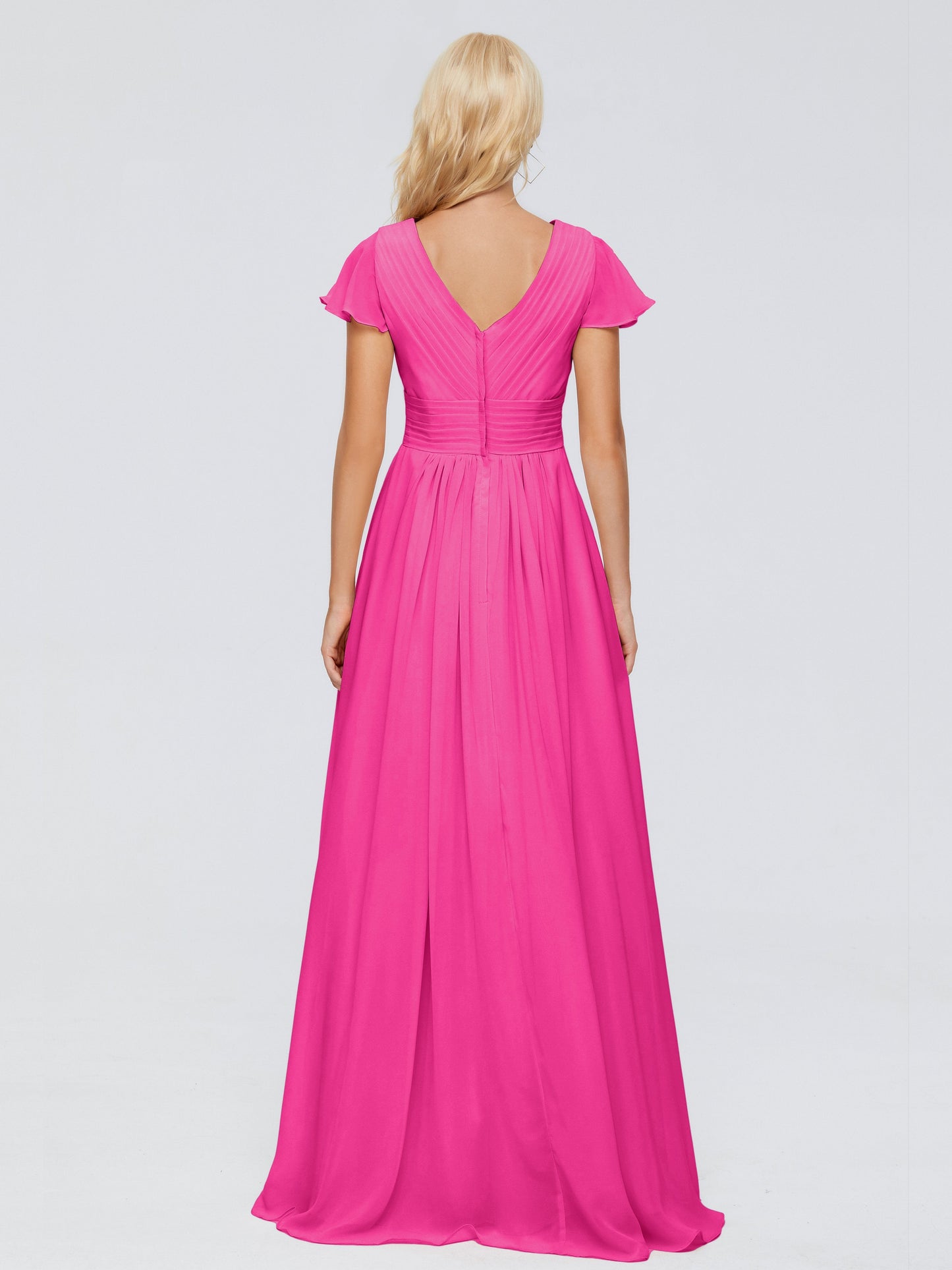 Charlie A-line V Neck Chiffon Bridesmaid Dresses