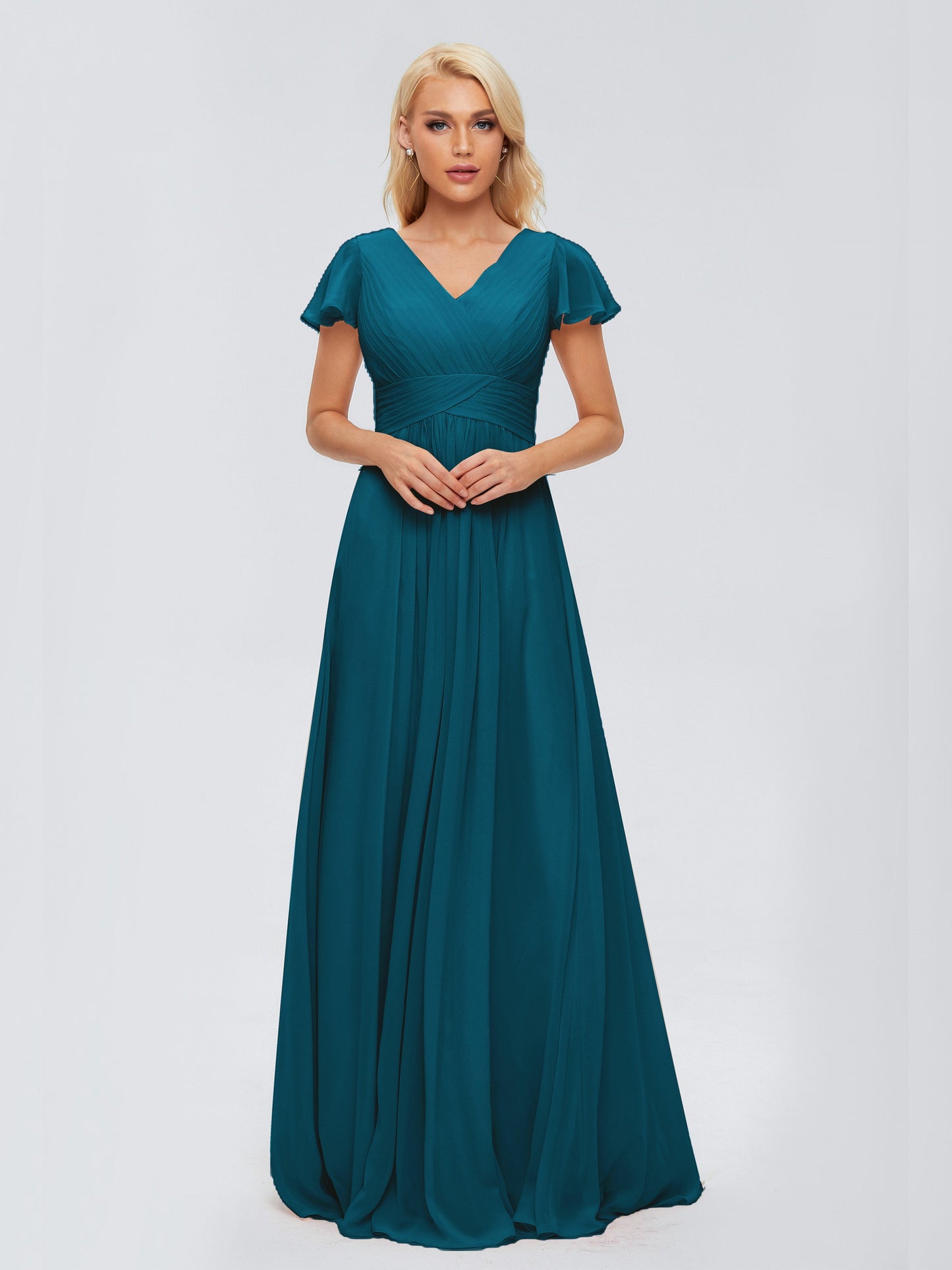 Charlie A-line V Neck Chiffon Bridesmaid Dresses