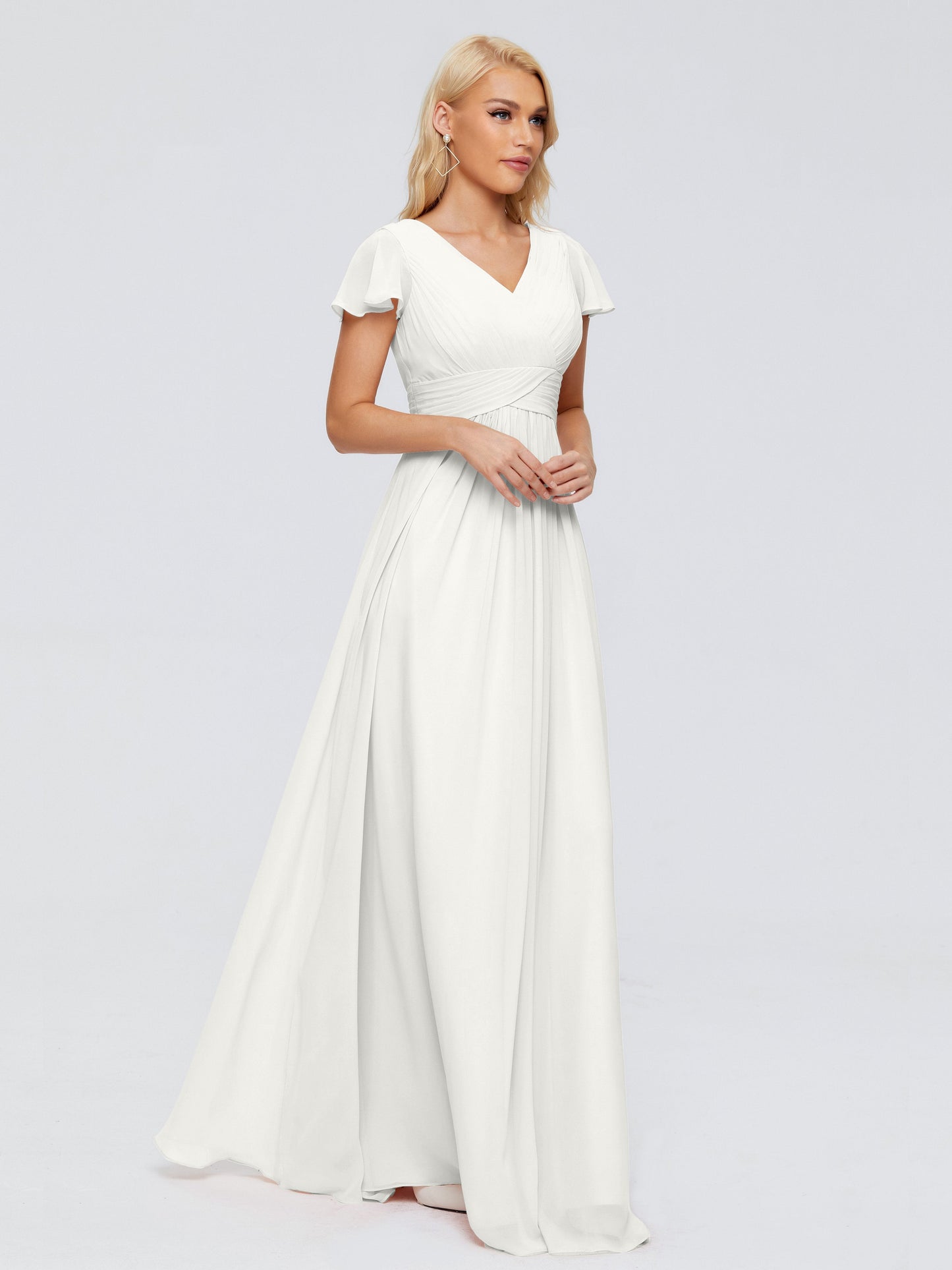 Charlie A-line V Neck Chiffon Bridesmaid Dresses