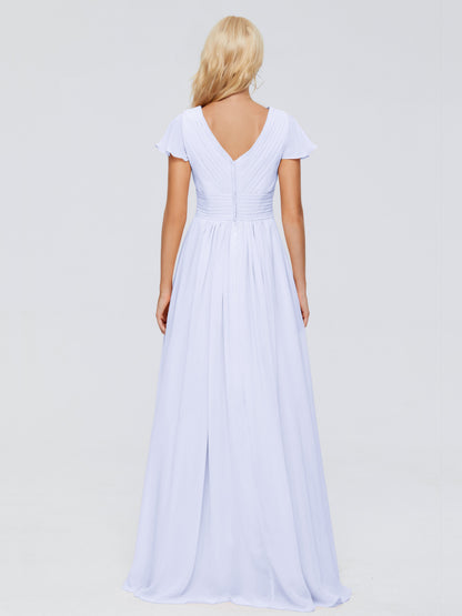 Charlie A-line V Neck Chiffon Bridesmaid Dresses