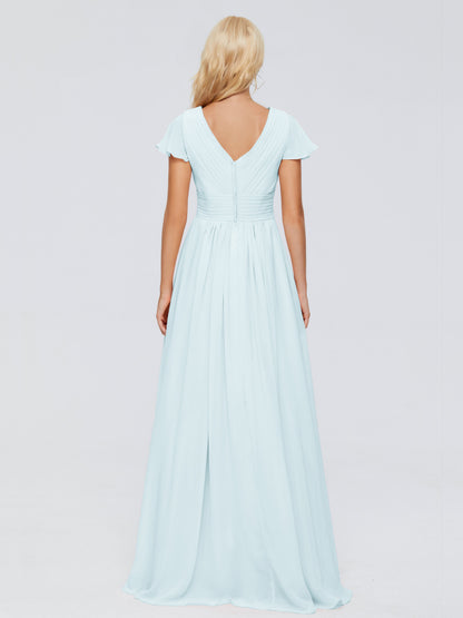 Charlie A-line V Neck Chiffon Bridesmaid Dresses