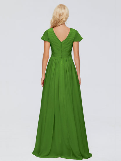 Charlie A-line V Neck Chiffon Bridesmaid Dresses