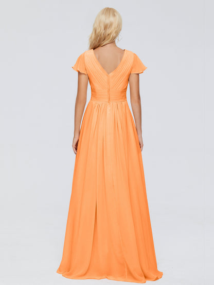 Charlie A-line V Neck Chiffon Bridesmaid Dresses