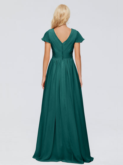 Charlie A-line V Neck Chiffon Bridesmaid Dresses