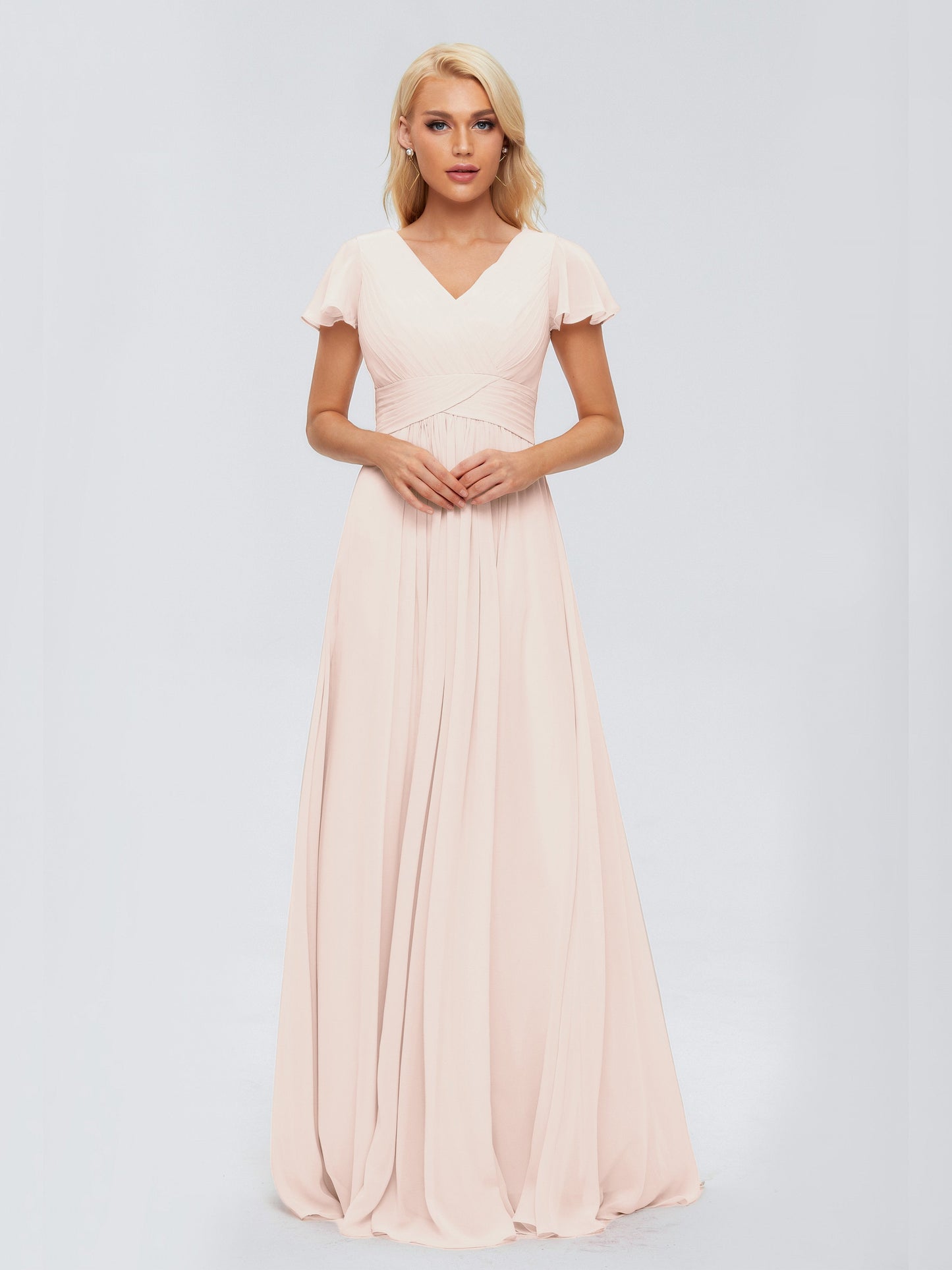 Charlie A-line V Neck Chiffon Bridesmaid Dresses