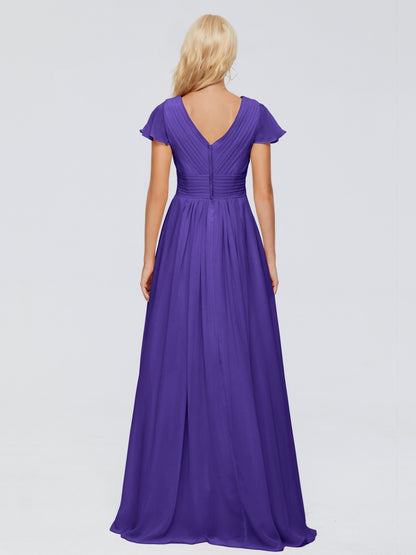 Charlie A-line V Neck Chiffon Bridesmaid Dresses