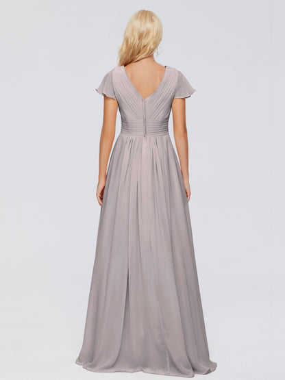Charlie A-line V Neck Chiffon Bridesmaid Dresses