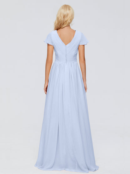 Charlie A-line V Neck Chiffon Bridesmaid Dresses
