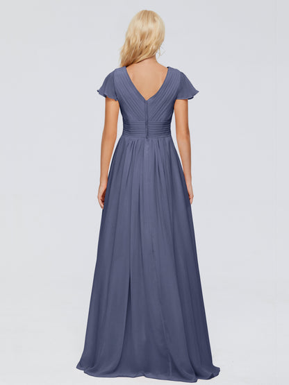 Charlie A-line V Neck Chiffon Bridesmaid Dresses